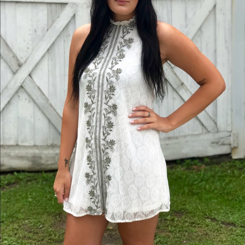 High Neck Frill Dress